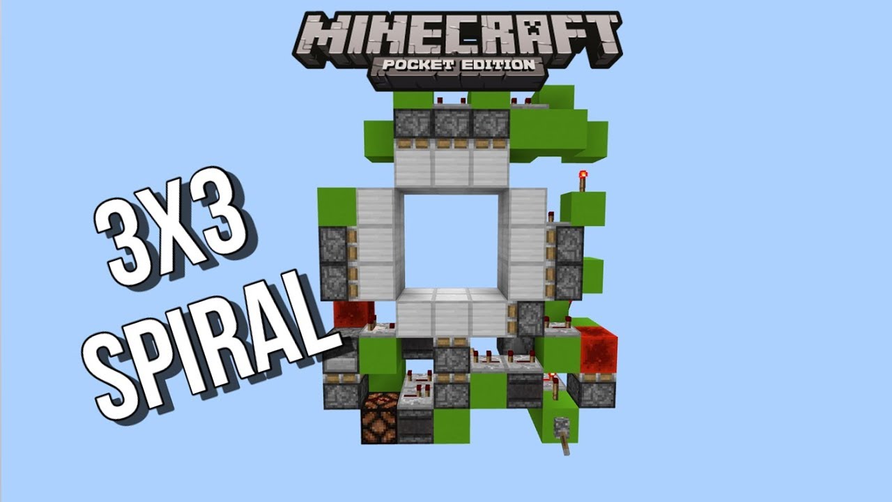 Minecraft TINY 3x3 SPIRAL Piston Door (PE/Xbox/Windows10/Switch)