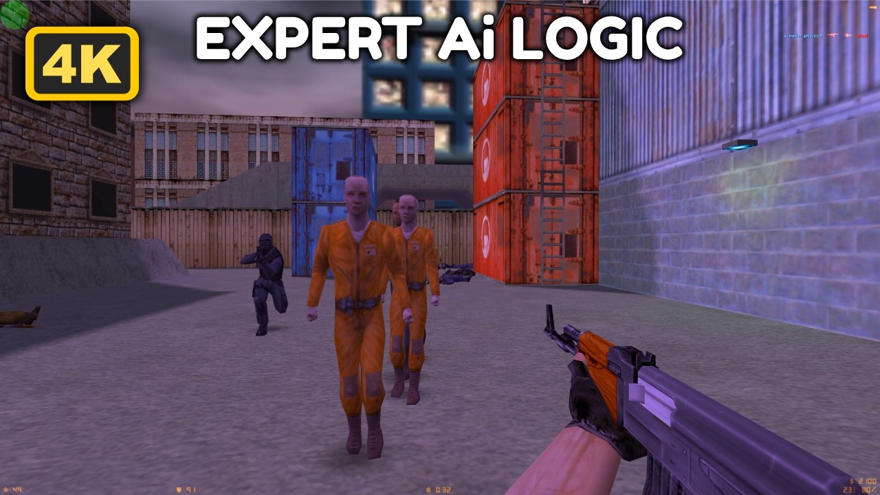 🏢 CS 1.6 Assault 4K: Expert Bots with 2000s AI Logic (10 vs 10 Gameplay)