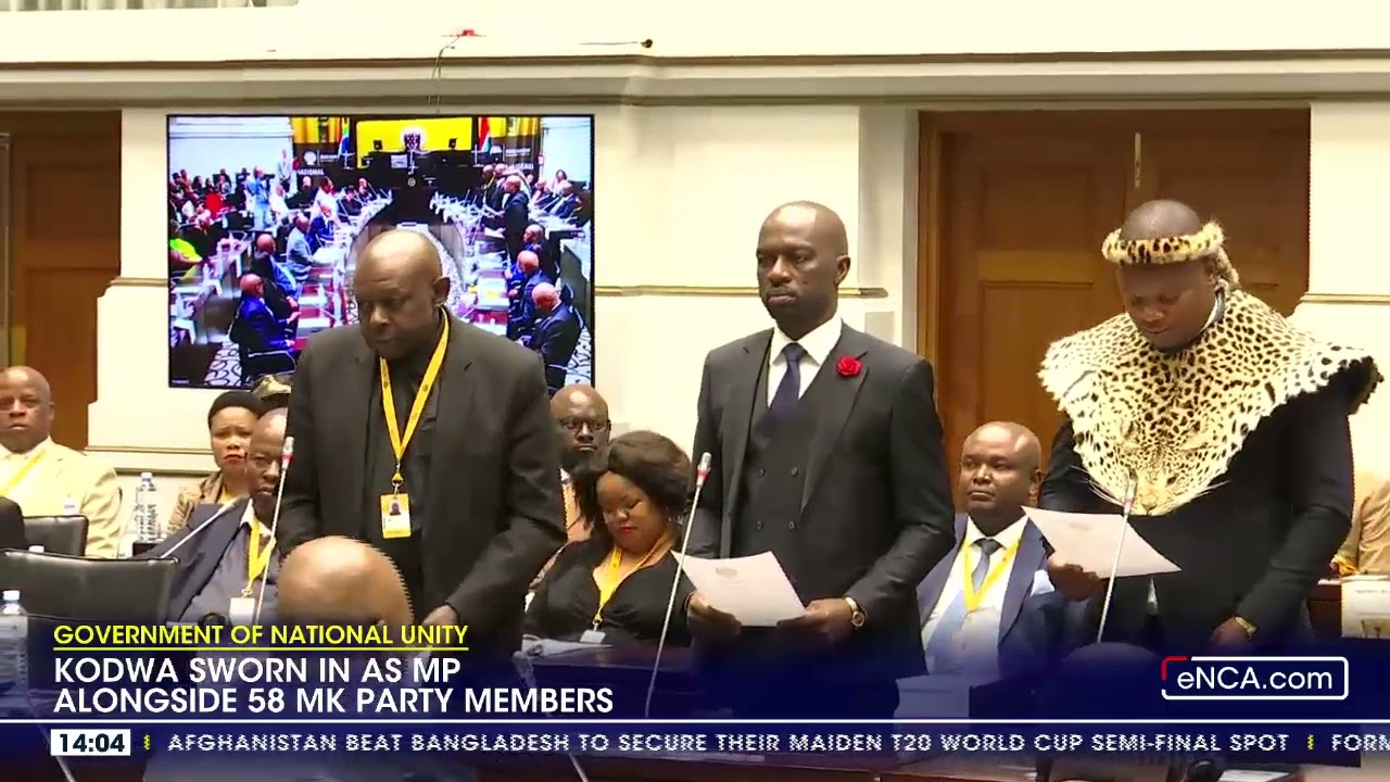 Kodwa sworn in as MP alongside 58 MK members