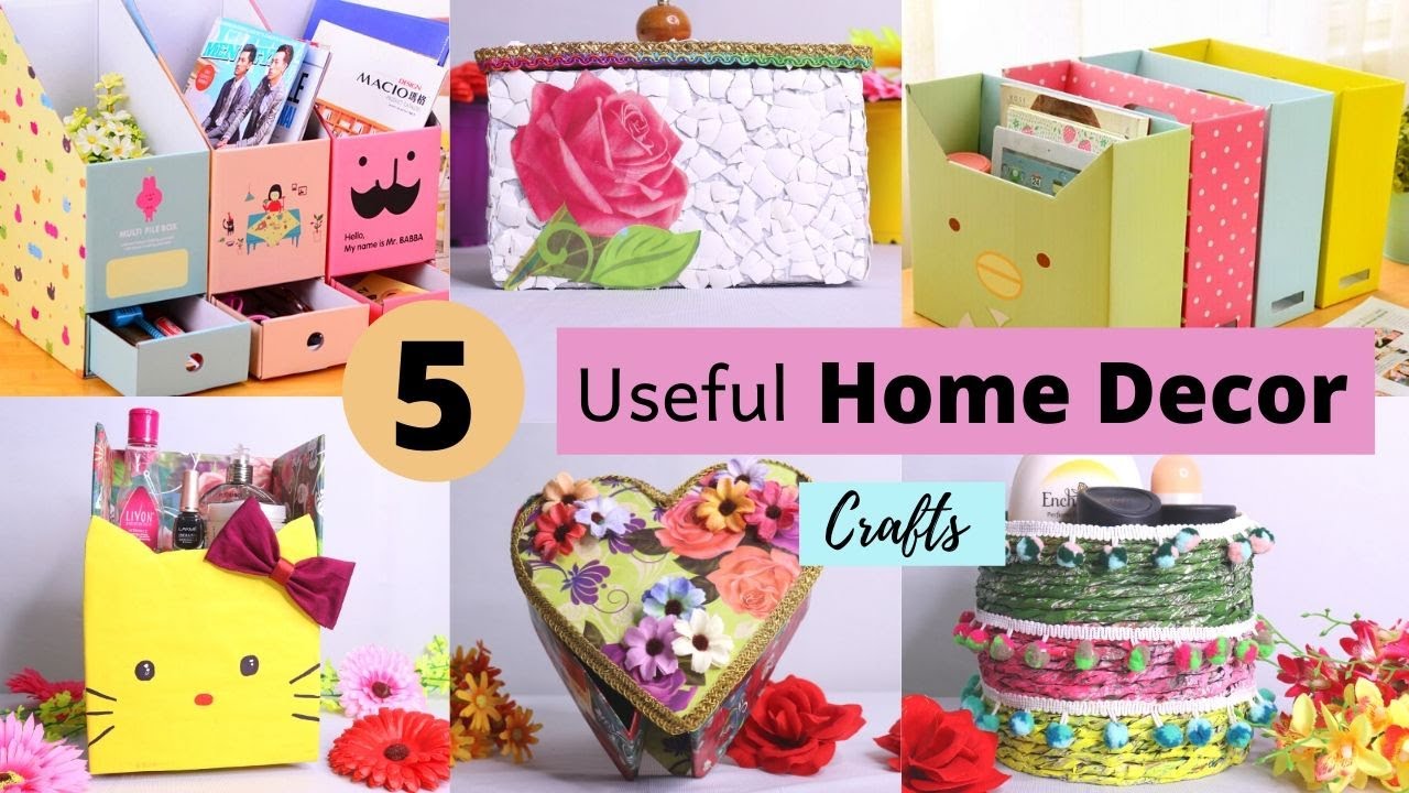 Home Decor : 5 Useful DIY Home Decor Making Idea From cardboard crafts