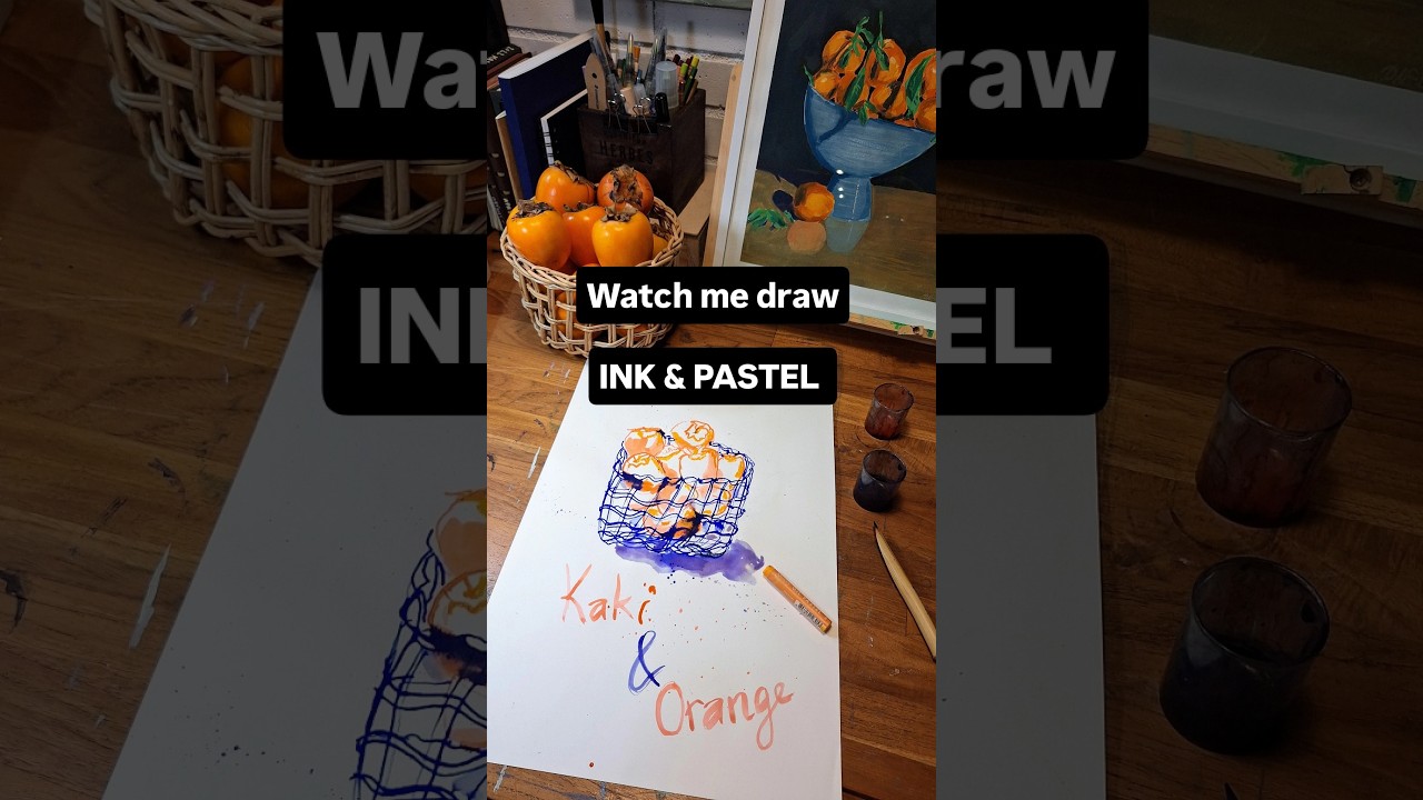 Mixed Media Art Process | Ink & Pastel (No Talking)
