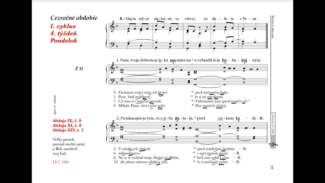 Žalm 31 - 4. t&yacute;ždeň, pondelok - 