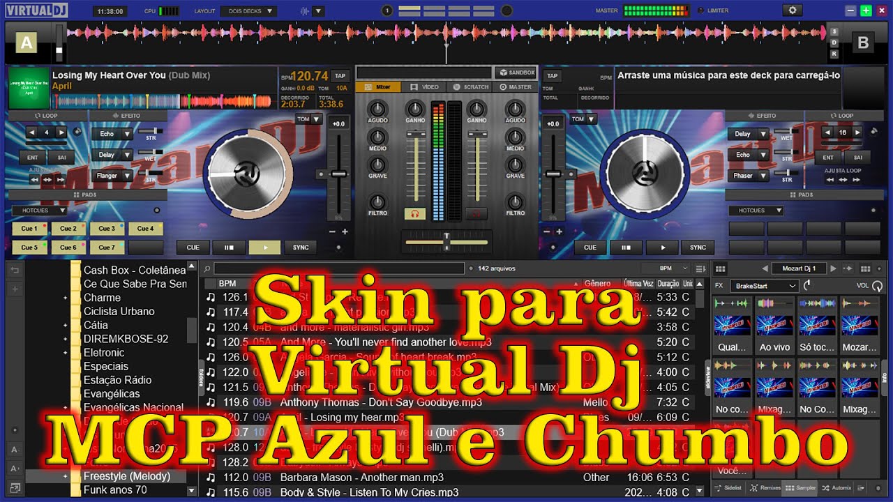 Skin com Logo MCP Azul e Chumbo para Virtual Dj
