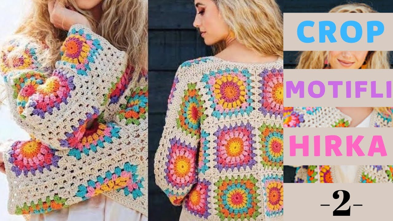 Baharın Trendi Crop Motifli Hırka -2-