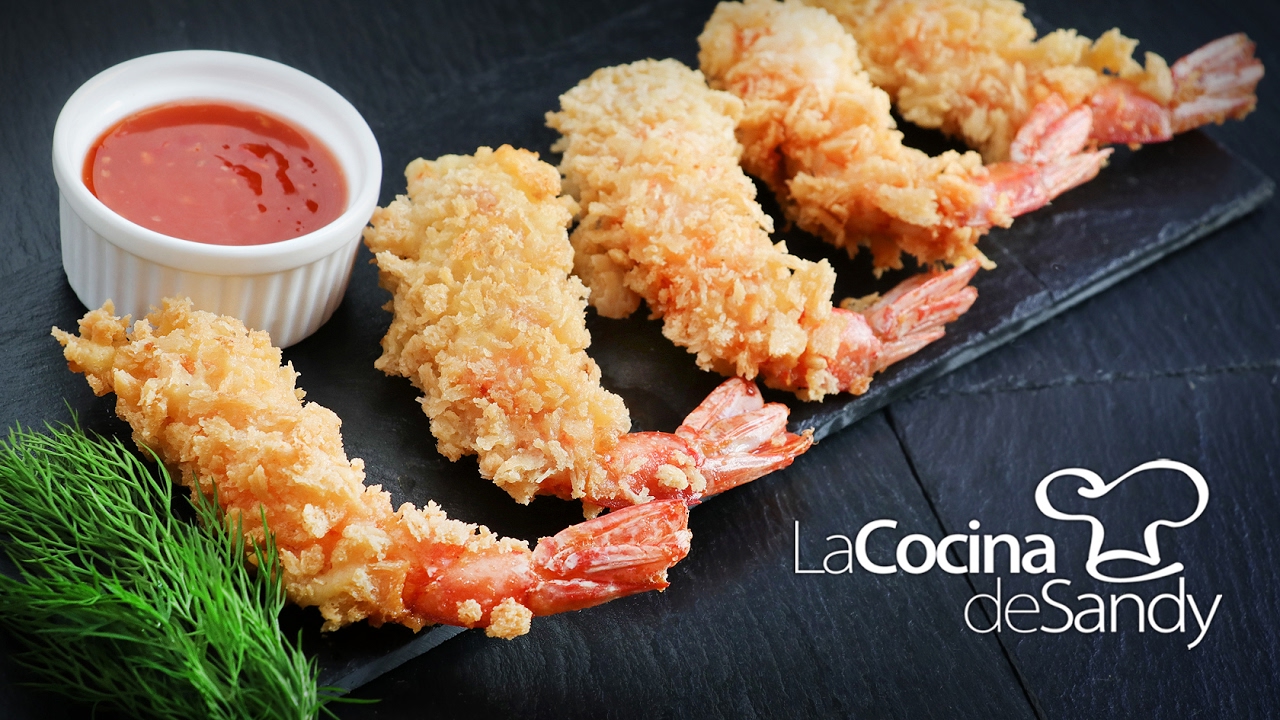 Gambas con panko y tempura crujientes en recetas de comida faciles