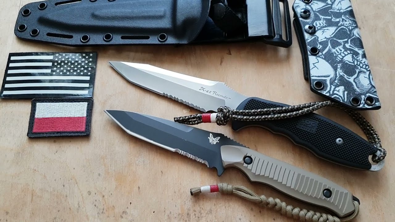 (67) BENCHMADE NIMRAVUS 154CM oraz SOG USA X-42 RECONDO BG-42 (SSRT knives).