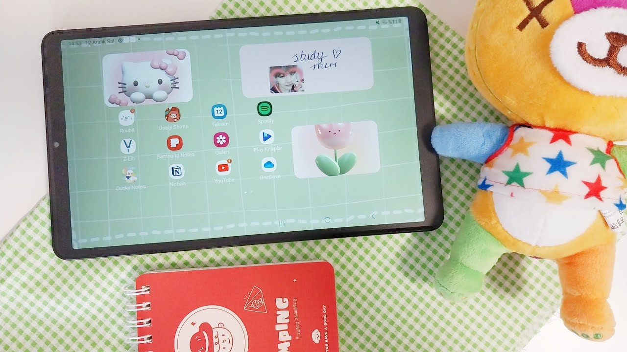 trying to make my tab a9 aesthetic 🎀| green/pink theme 🍡