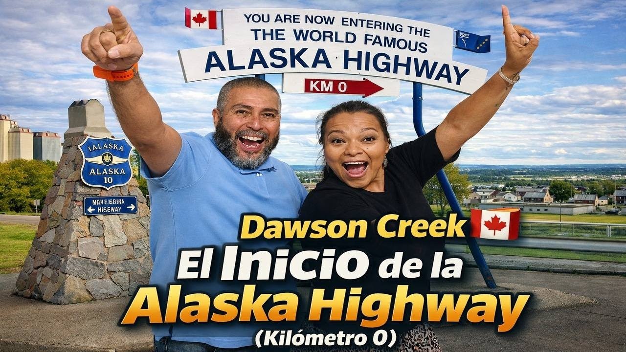 5 días para llegar a Dawson Creek desde la frontera de Alaska | la milla 0 | Yukon