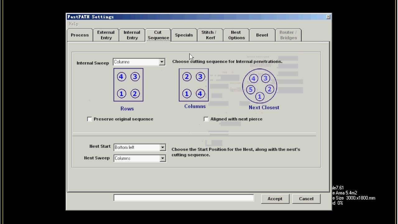 2. Basic set inside Fastcam software with nesting function of cnc plasma machine