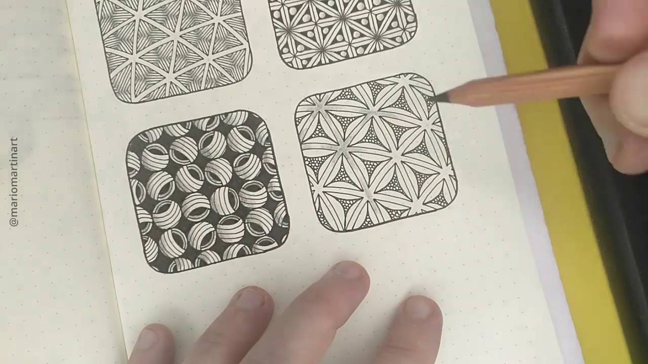 2 Zentangle Pattern Ideas (Reticula and Fragments) | Drawing Timelapse