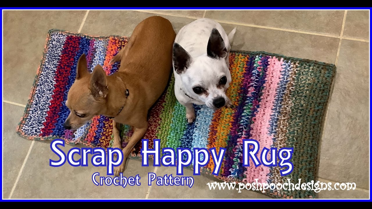 Learn To Make The Scrap Happy Rug Crochet Pattern #crochet #crochet video