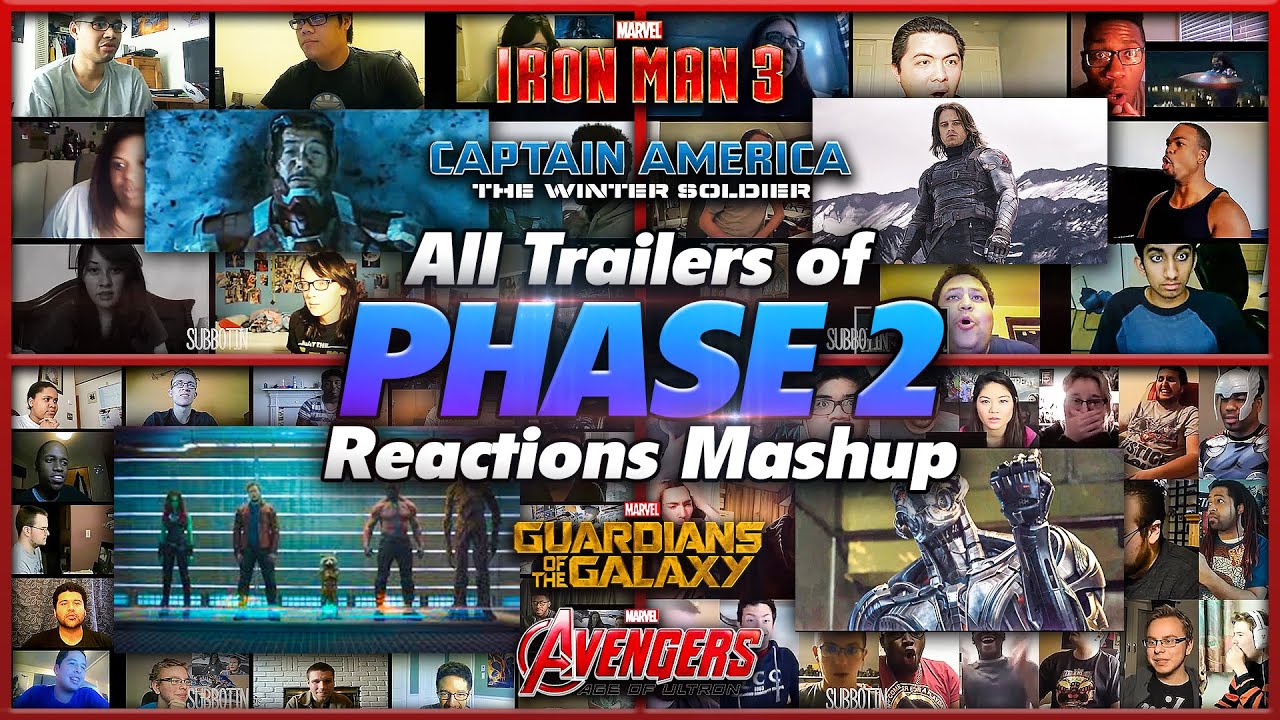 Все трейлеры Marvel PHASE 2: Реакции на микс (Железный человек 3, Зимний солдат, Мстители: Эра Ал...