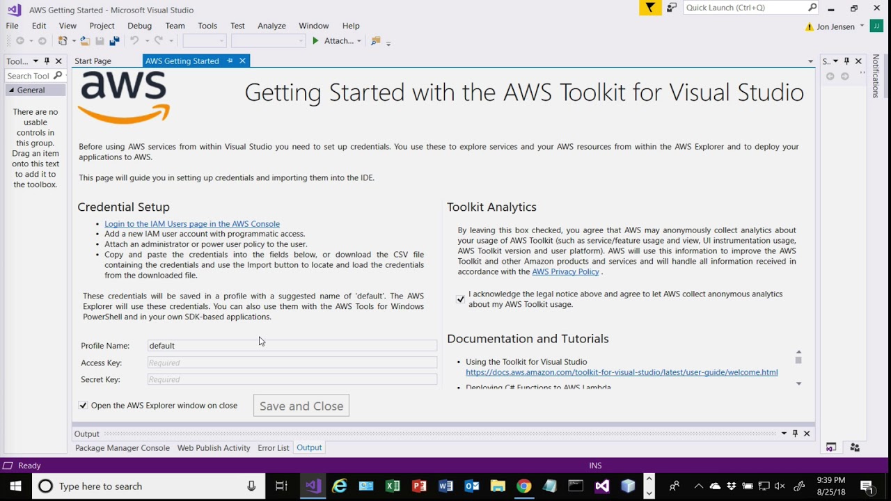 Install AWS Toolkit for Visual Studio 2017