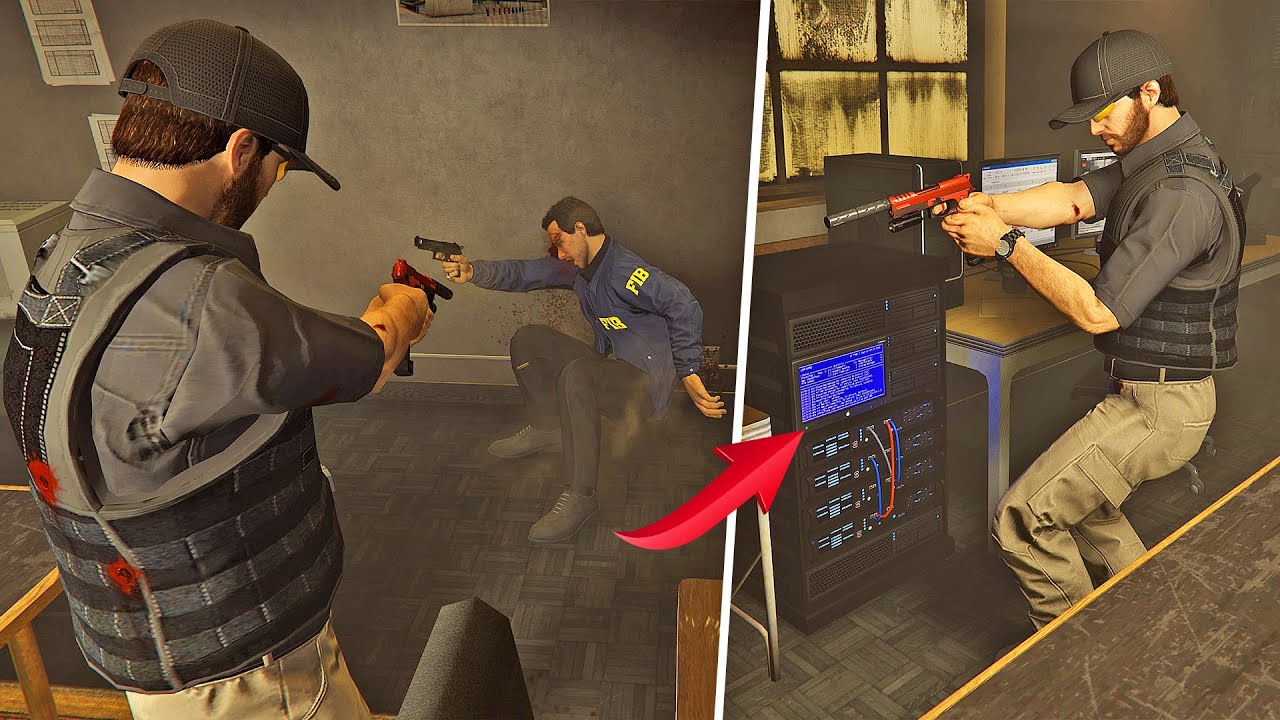 التسلل إلى مقر المخابرات السري وسرقة الداتا في قراند أونلاين | GTA Online KnoWay FIB