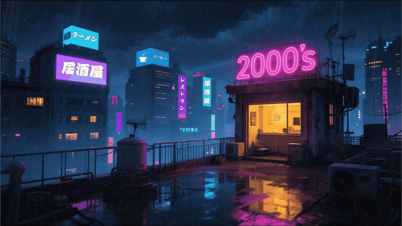 2000s Midnight Rain 🌧️ Chill Lofi City Beats for Study, Sleep & Deep Focus