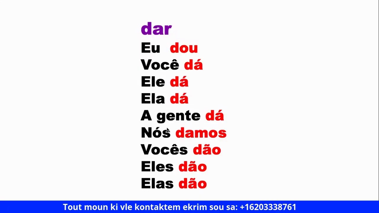 Aprann konjige vèb (san vèb sa yo pa gen pale pòtigè)