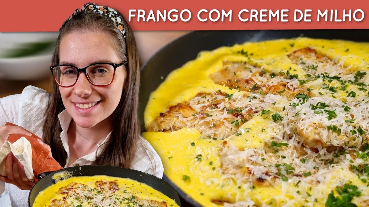 Em uma panela só, frango com creme de milho delicioso!