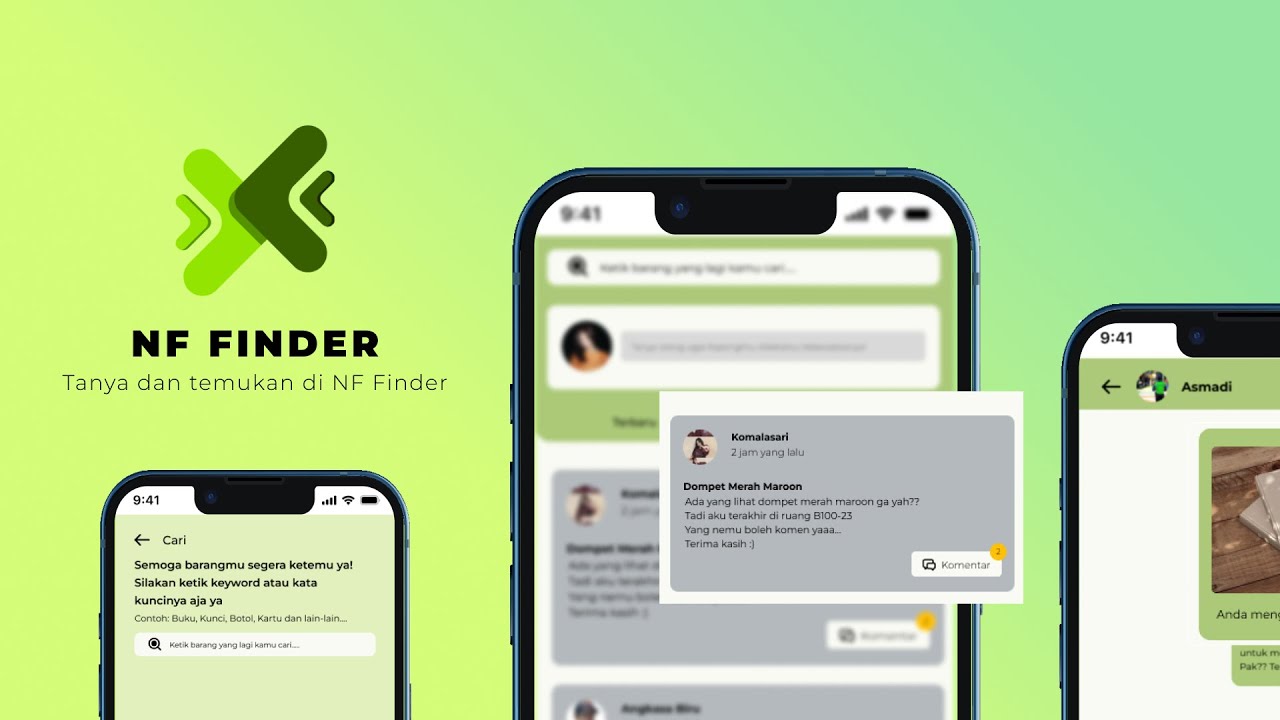 Demo Prototyping Figma NF Finder (SI Koordinir Barang Hilang di Area Kampus STT NF) KELOMPOK 17