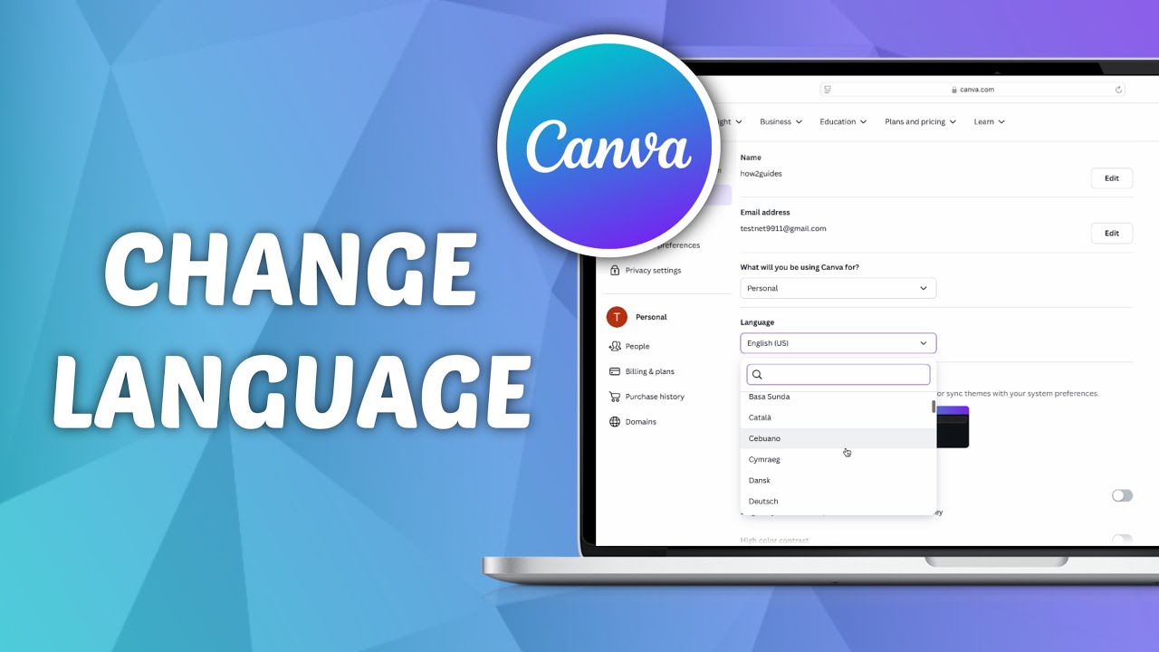 How to Change Language on Canva