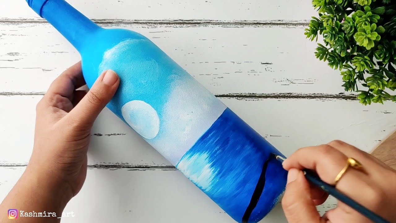 Bottle Art | Landscape Painting On Bottle For Beginners