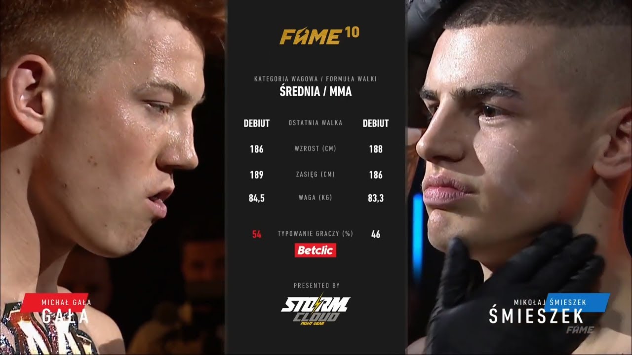 MICHAŁ GAŁA VS MIKOŁAJ ŚMIESZEK CAŁA WALKA FAME MMA 10