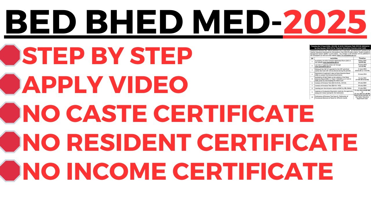 BED BHED MED 2025 I STEP BY STEP APPLY VIDEO I BED BHED MED FULL NOTIFICATION I BED BHED MED 2025
