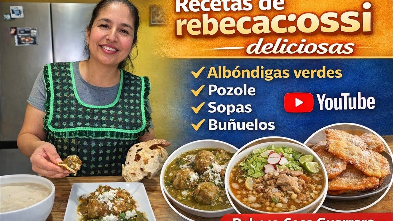 Recetas de rebecacossi deliciosas. Albóndigas verdees, pozole, sopasbuñuelos_Rebeca Coss Guerrero 