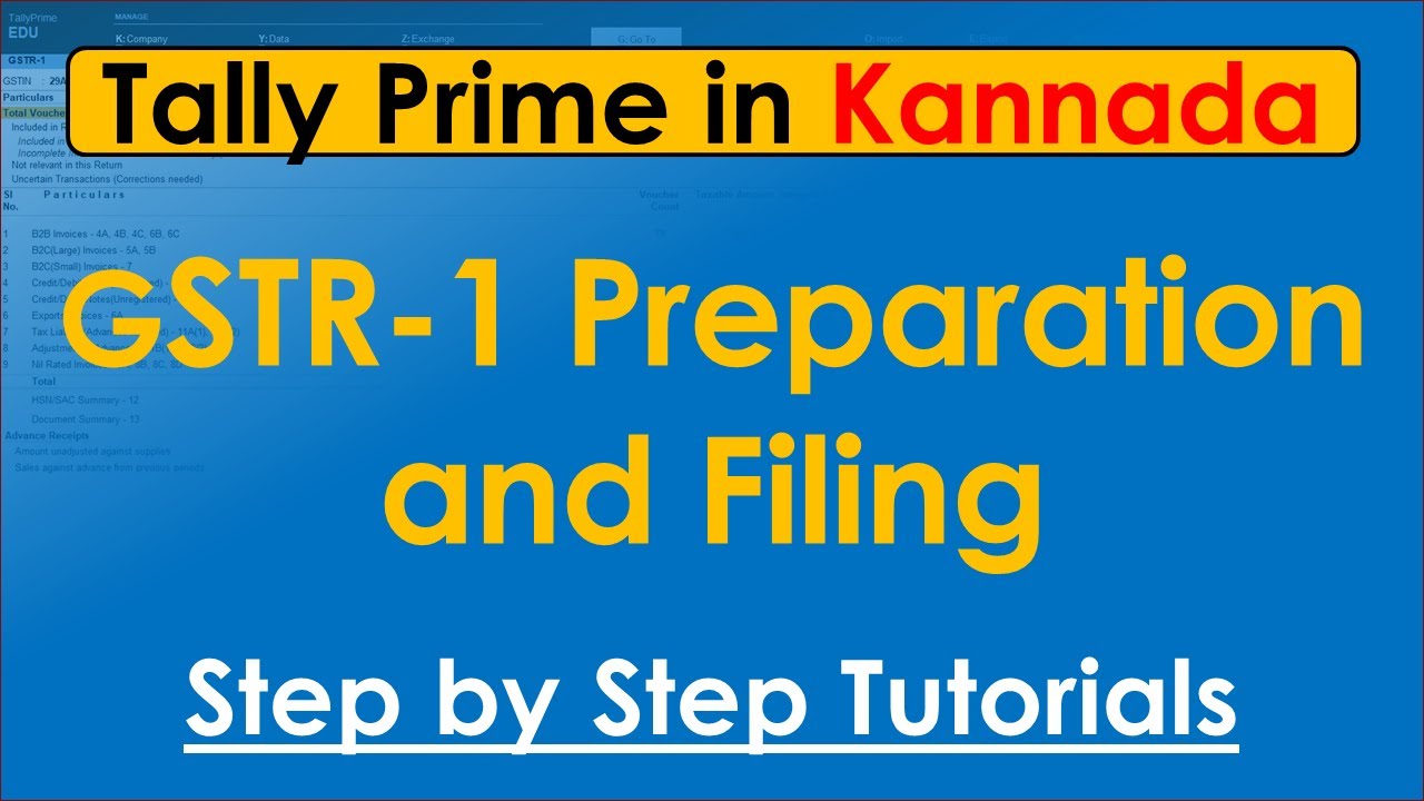 How to Prepare GSTR-1 and file GSTR-1 at GST portal in Kannada (ಕನ್ನಡದಲ್ಲಿ)