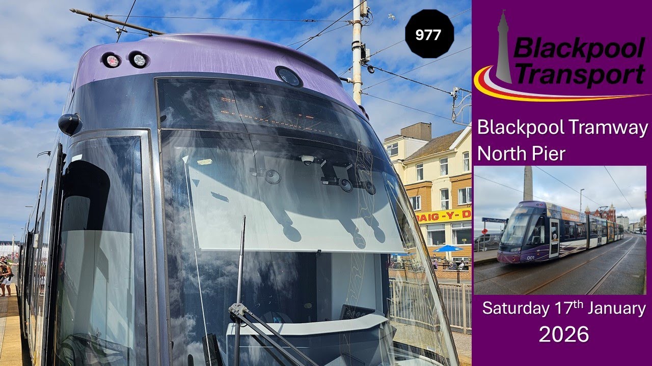977 - Blackpool Tramway: Trams at North Pier on Saturday 17th January 2026