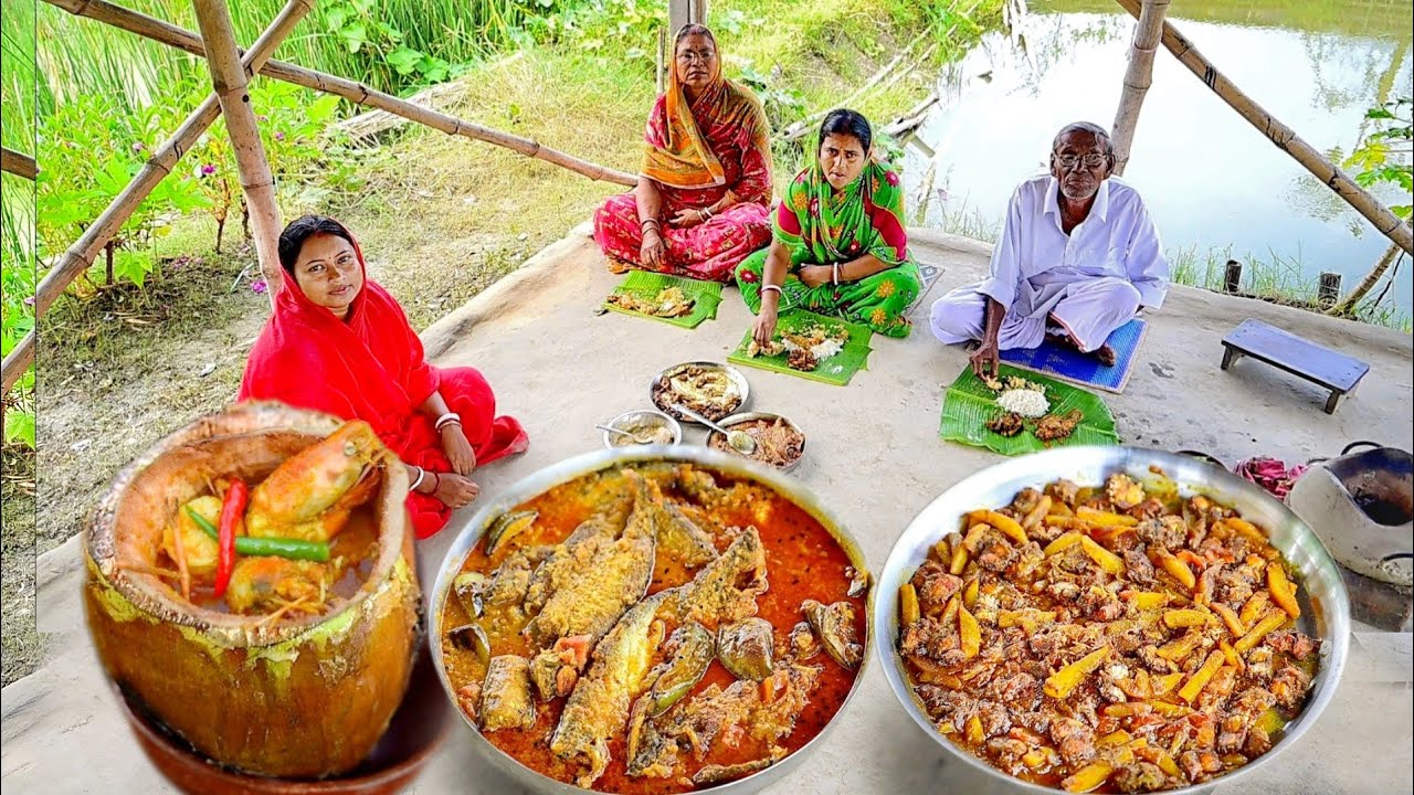 অনেকদিন পর ডাবচিংড়ি রান্না করলাম সাথে বেগুন দিয়ে পাবদা মাছ আর আলু দিয়ে ছোট কাঁকড়া রান্না