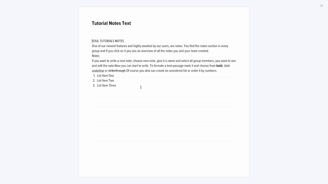 Tutorial - Notes in PROTONET SOUL