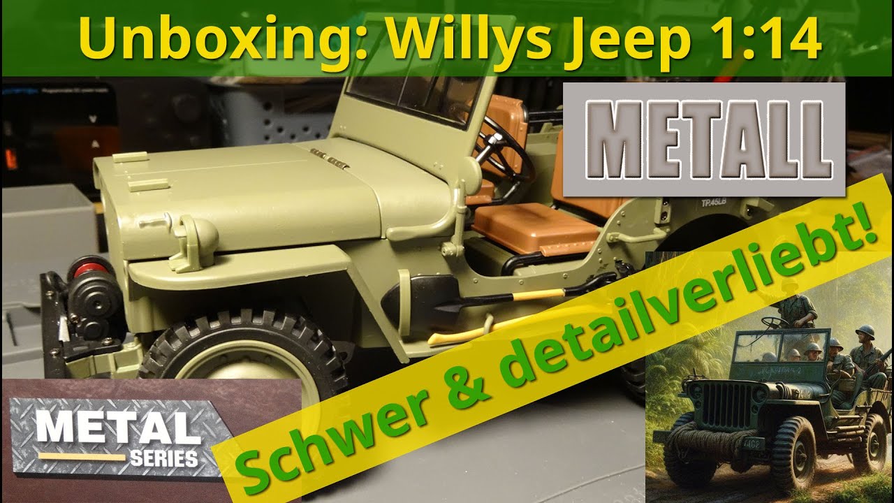 Unboxing: HG4-58 RC Willys Jeep 1:14 (Metal series) ♦ Detailgetreu und schwer! Heavy Metal