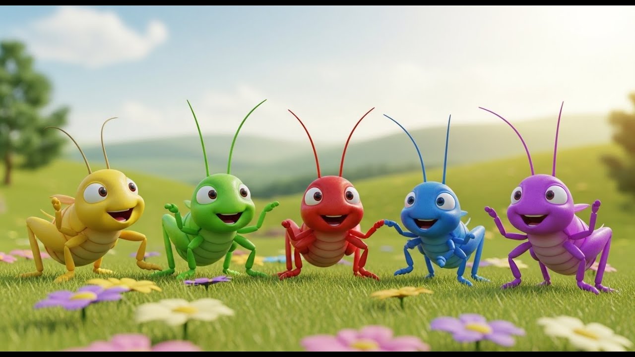 Five Little Crickets Chirp Chirp Chirp | Nature Sounds & Counting Song for Kids
