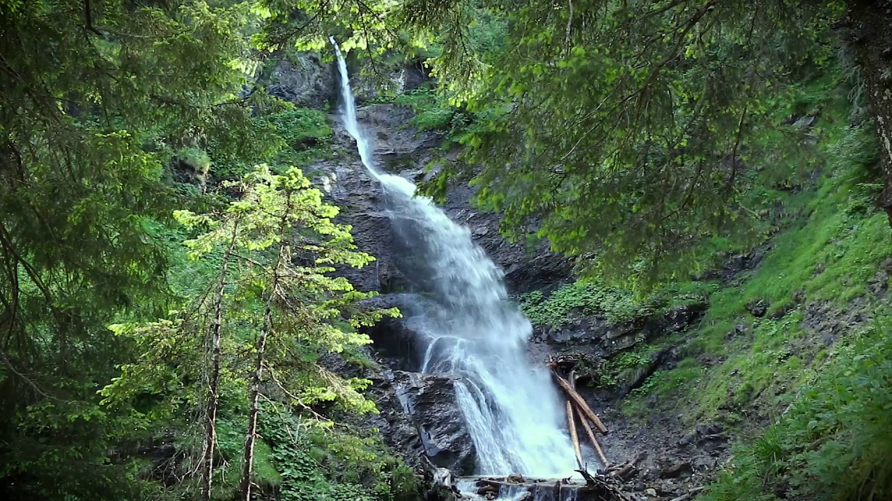 Mountain Waterfall Ambience 🌲 ASMR (3D, White Noise Water Sounds)