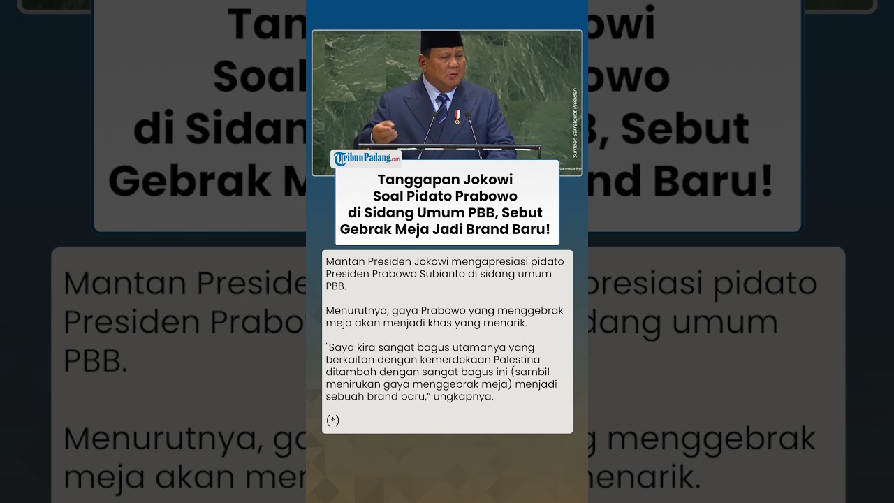 Jokowi Puji Pidato Prabowo di PBB: Gebrak Meja Bisa Jadi Brand Politik Baru!