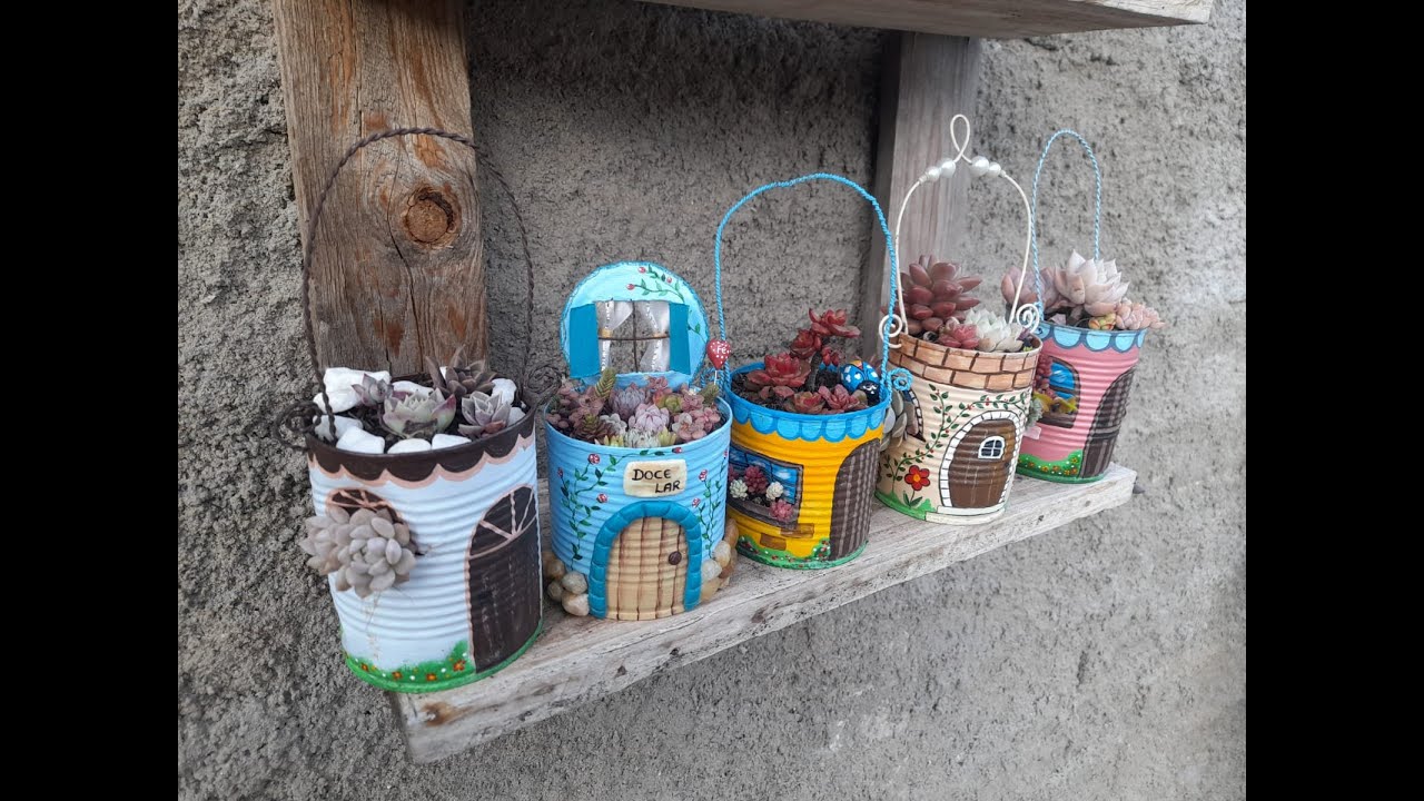 TOUR PELO MEU JARDIM DE VASOS RECICLADOS #artesanato #diy #façavocemesmo #jardim #reciclagem