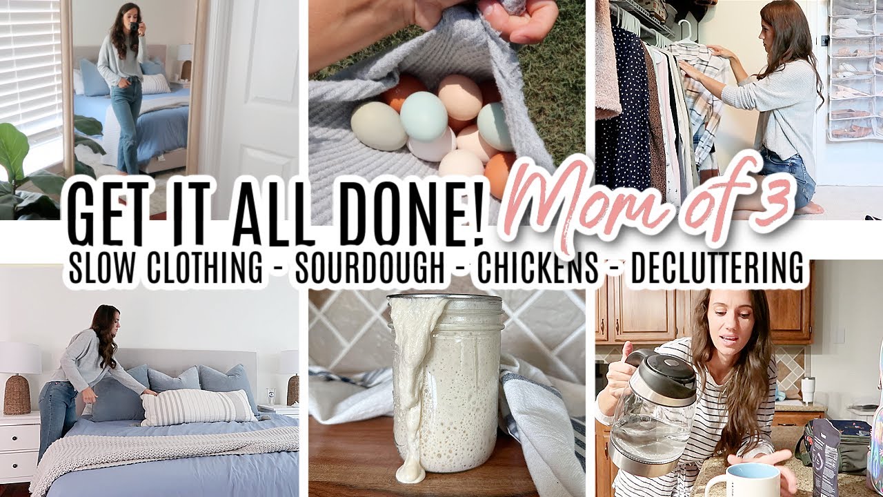 GET IT ALL DONE WITH ME // DITL OF A SAHM OF 3 // HATCHING CHICKS, DECLUTTERING AND SLOW CLOTHING