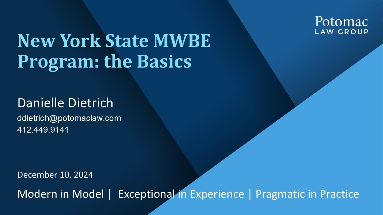 The Basics of the New York State MWBE Program