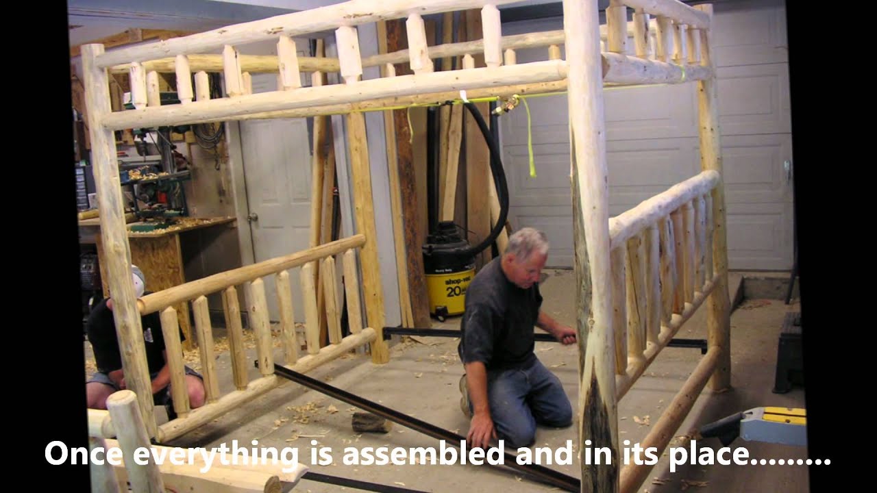 MT Custom Log Furniture | Creating a Log Bed