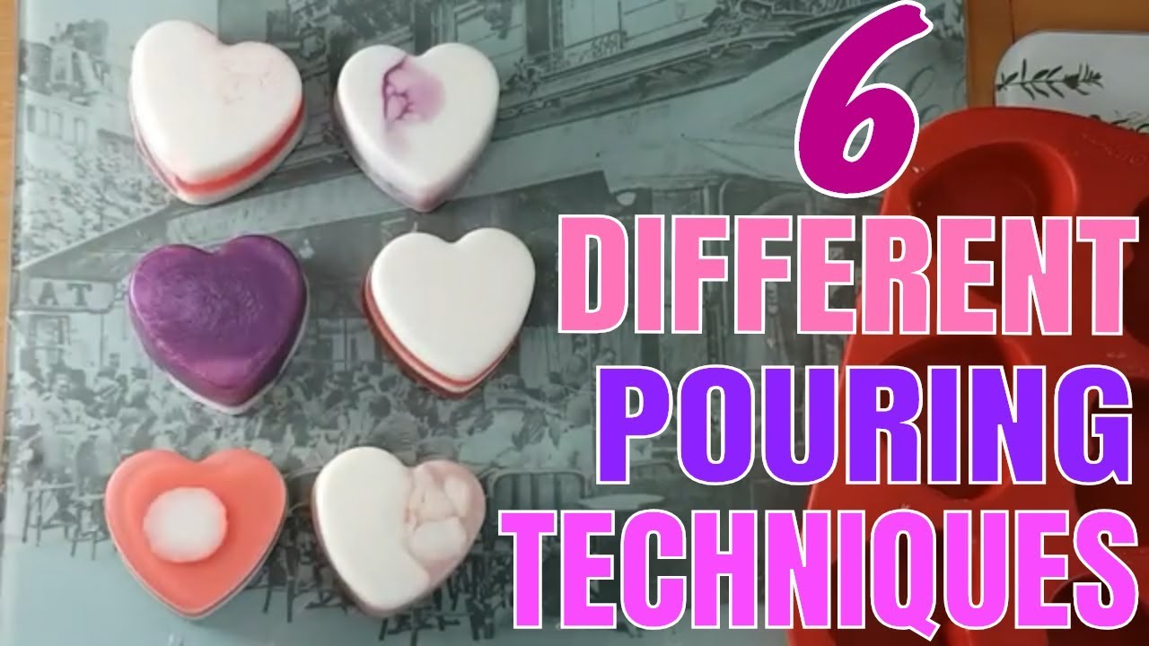 Six Different Pouring Techniques - Lavender Soap - Melt and Pour
