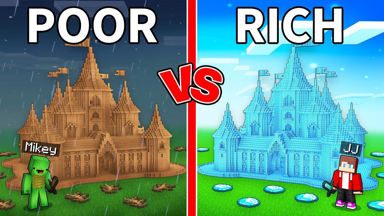 JJ's RICH Kingdom vs Mikey's POOR Kingdom Survive Battle in Minecraft - Maizen