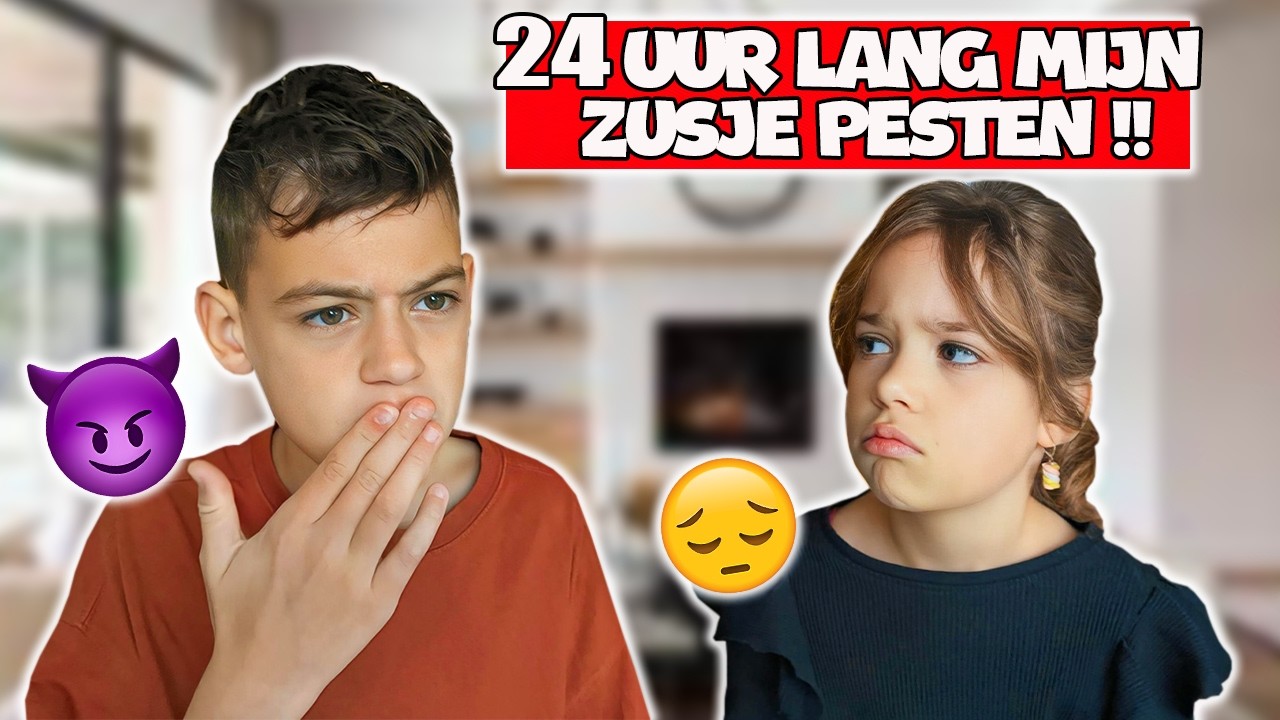 GEMEEN TEGEN MIJN ZUSJE DOEN VOOR 24 UUR LANG !! - De Bakkertjes #912