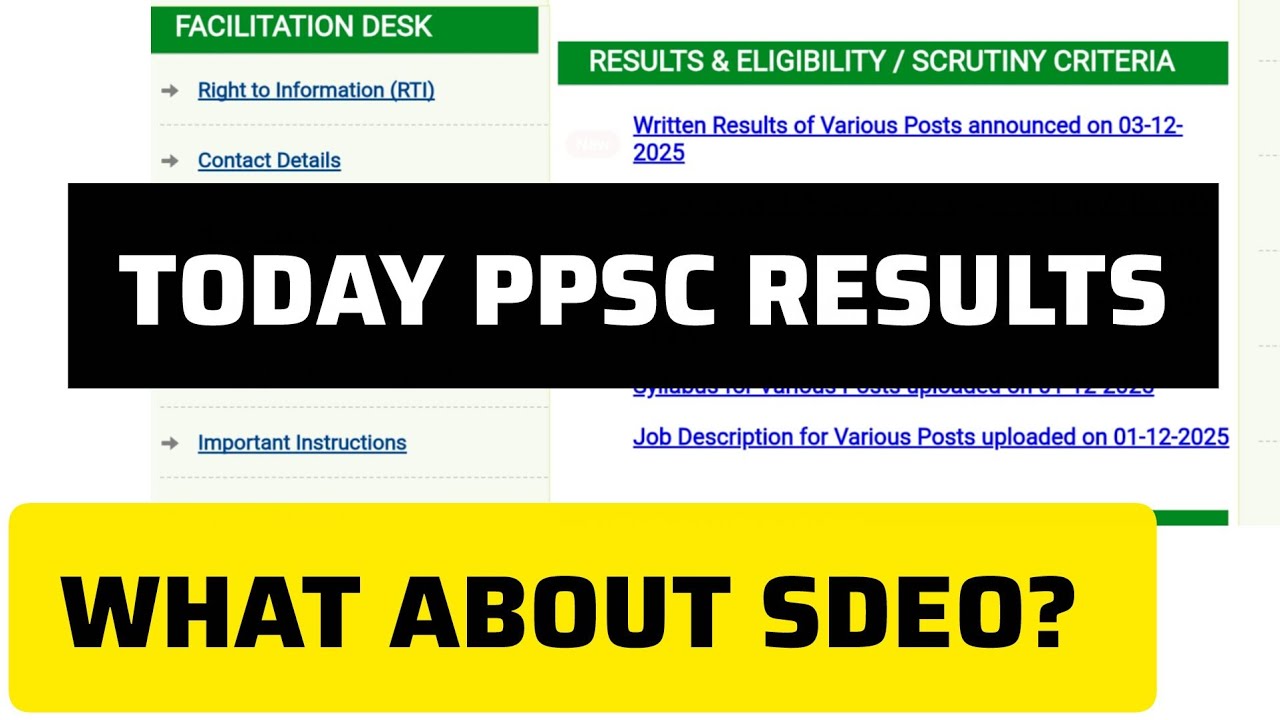 PPSC Latest Update Today | Various Results | SDEO PERA Status | Right Write Institute | M. Imran