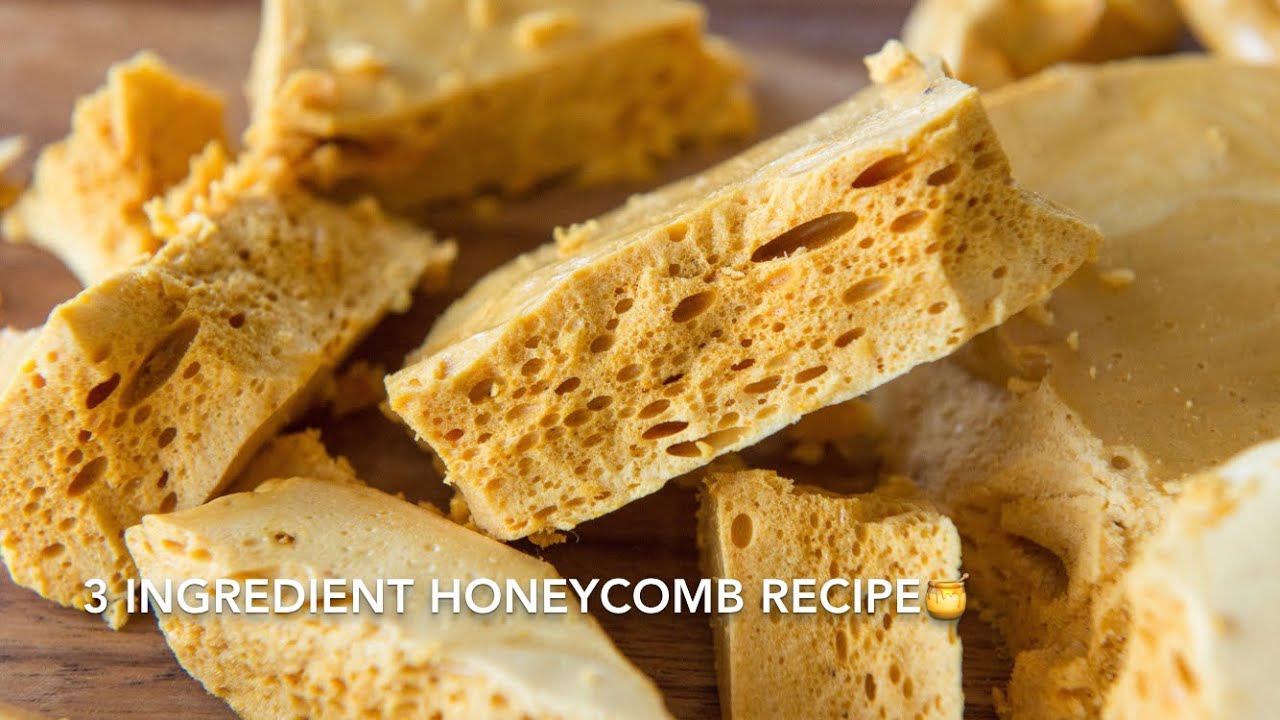 3 INGREDIENT Homemade Honeycomb🍯