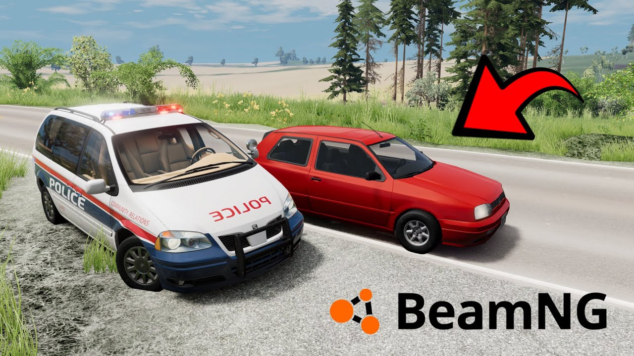 POLICYJNY VAN VS SAMOCHÓD Z TWOJEGO OSIEDLA w BEAMNG.DRIVE 