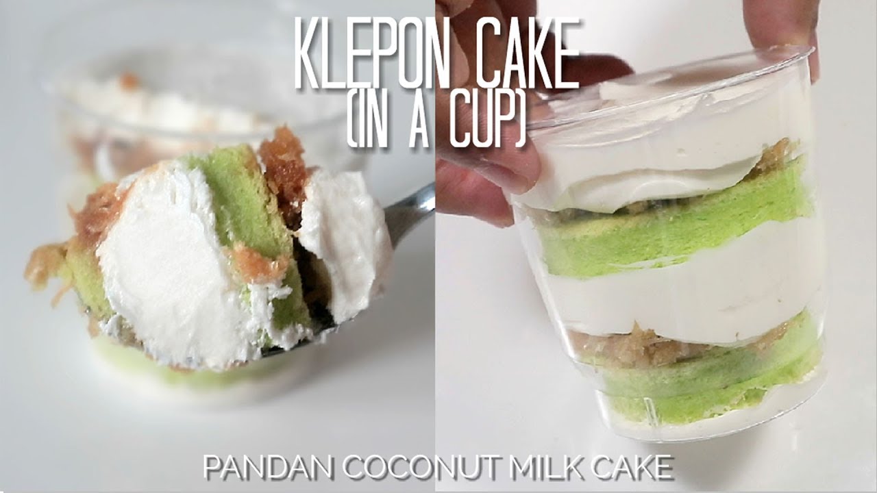 KLEPON CAKE (IN A CUP) KUKUS & PANGGANG // PANDAN + COCONUT + PALM SUGAR CAKE