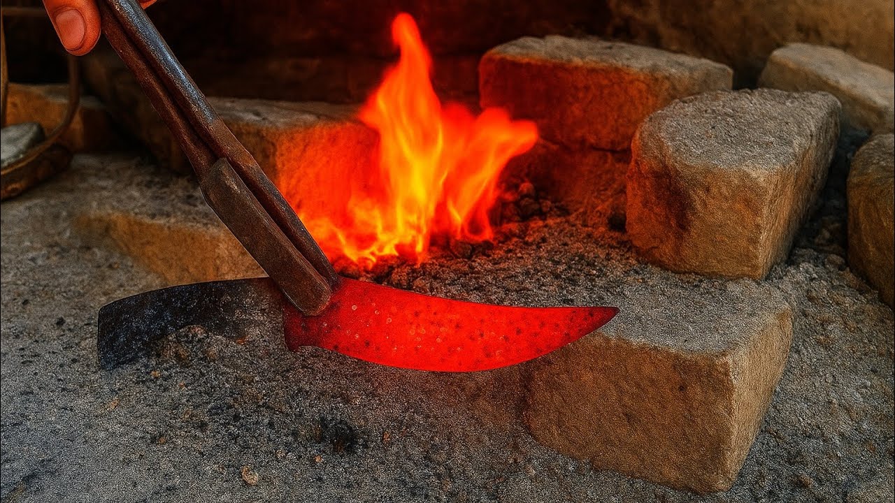 Stylish knife from vehicle rusty part