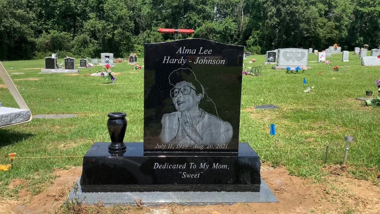 Single monument installation - Black Granite