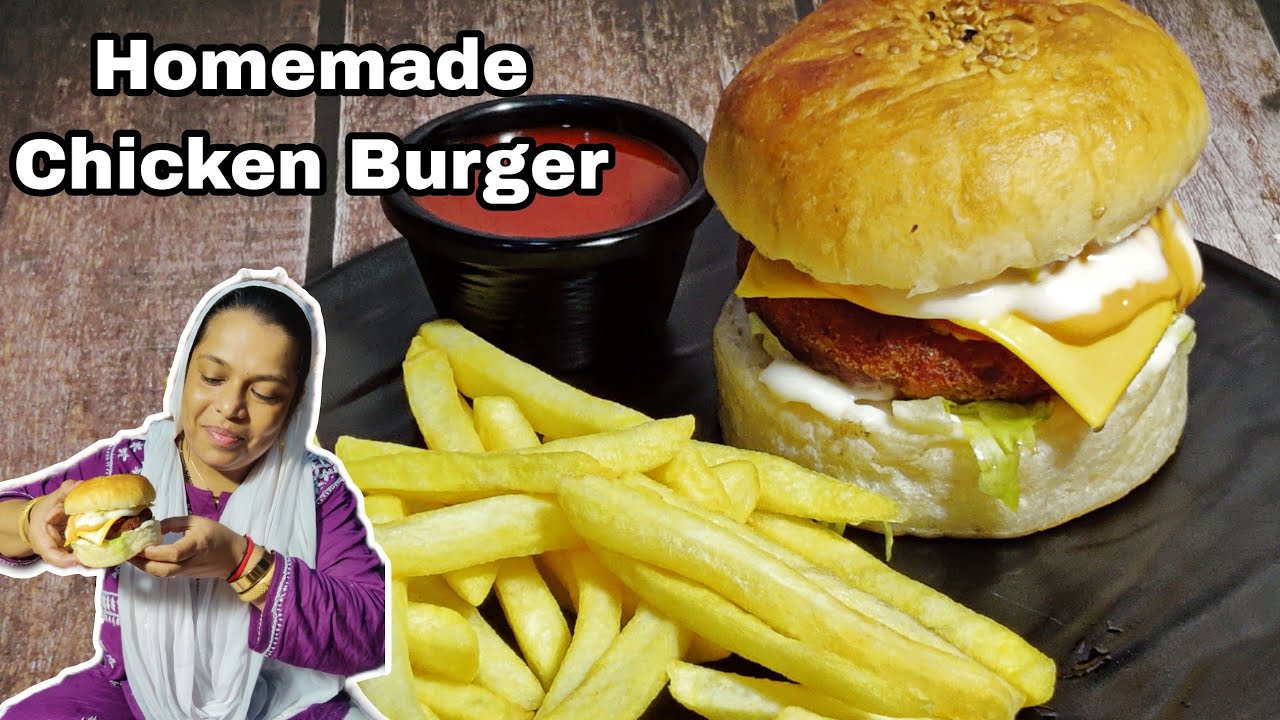 Homemade Chicken Burger Recipe 🍔 | Chicken Patty Burger | Tips And Tricks | Afroz Kitchen