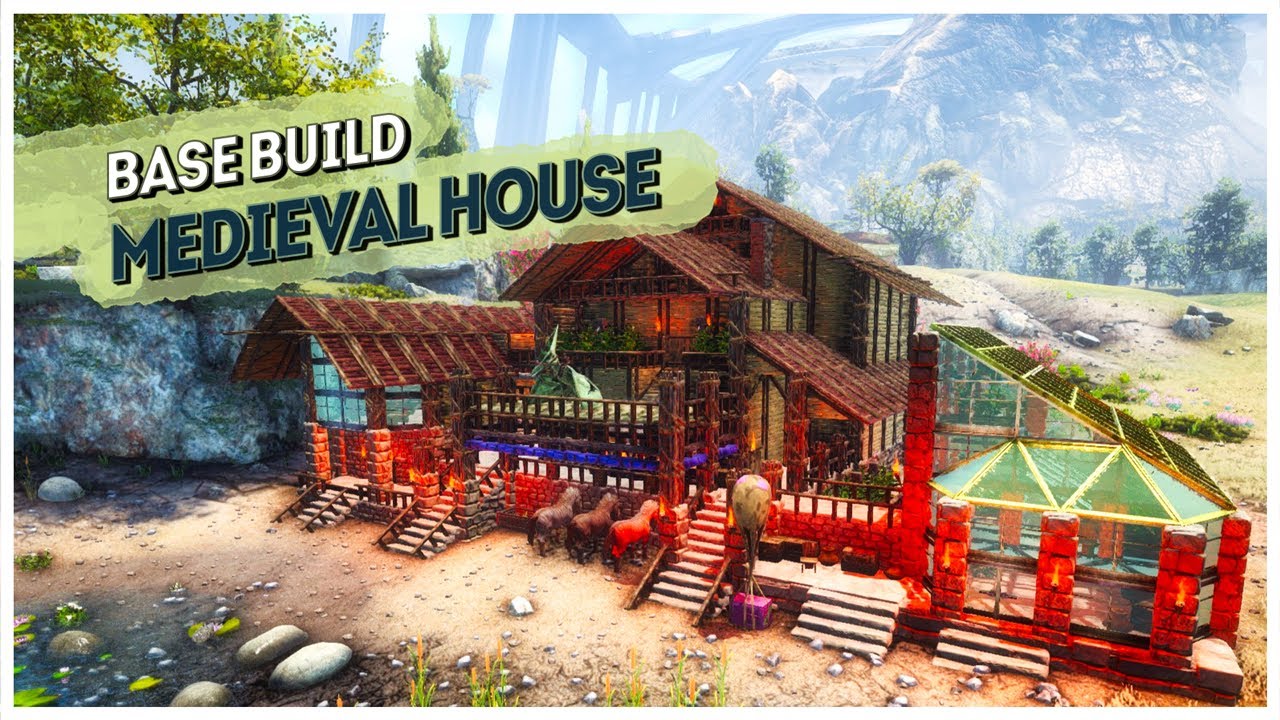 ✔️  Ark Survival Evolved - Base Build 💒 (초기 간단한 집 확장)Medieval House